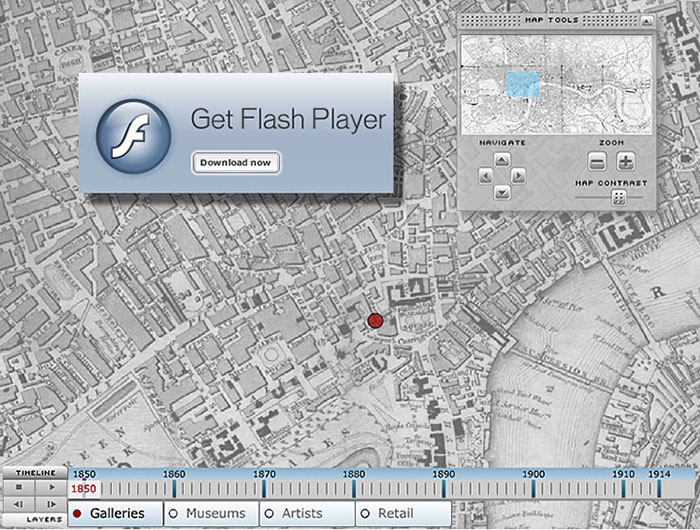 London Gallery Map - Flash Interface