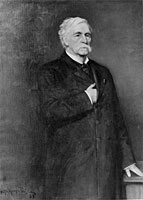  Joshua Lawrence Chamberlain
     as President, Bowdoin College <br />
 Photograph of Chamberlain 's Bowdoin College
presidential portrait, painted at the close of his tenure as president (1883).
The painting currently hangs in Hubbard Hall, Bowdoin College.  

<br /> M27.12.20 