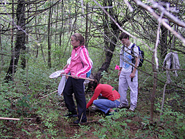 Taking soil core samples