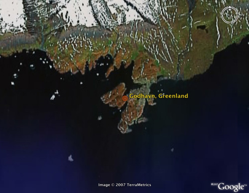 godhavn greenland arctic google earth map
