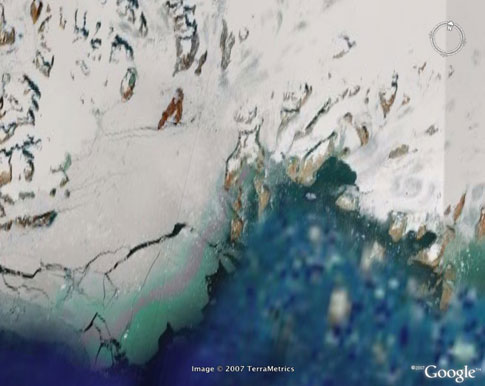 melville bay ice area google earth satellite image